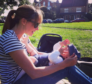 Alex Jones with her son