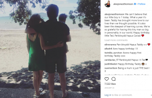 Alex Jones, her husband Charlie and baby Teddy