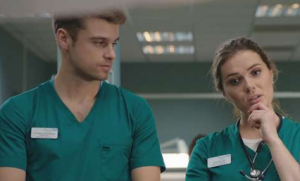 Eddie McAllister and Alicia Munroe in BBC's Casualty 