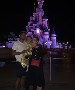 Helen Flanagan and Scott Sinclair with daughter Matilda after getting engaged
