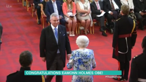 Eamonn Holmes receives an OBE from the Queen (Credit: ITV)