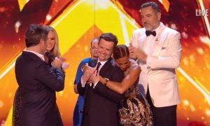 Simon Cowell talks to Dec Donnelly on Britain's Got Talent