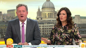 Piers Morgan and Susanna Reid on Good Morning Britain (Credit: ITV)