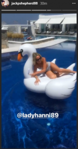 Jack P Shepherd on holiday with girlfriend Hanni Treweek (Credit: Instagram)