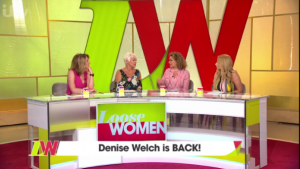 Denise Welch returns to Loose Women (Credit: ITV)