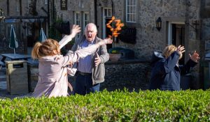 Brenda, Doug and Laurel fight in Emmerdale