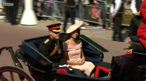 Duke and Duchess of Sussex in a carriage