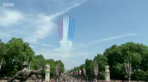 Red Arrows, aeroplane display team in the sky