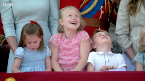 Royal Family children watch aeroplanes