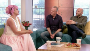 Pop star Lily Allen interview with Tim Lovejoy and Simon Rimmer on Sunday Brunch