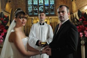 Steve McDonald, Tracy Barlow, Coronation Street, ITV, marriage, wedding, nuptials, vows, soap wedding