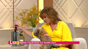 lorraine kelly with her dog Angus on Lorraine (Credit: ITV)