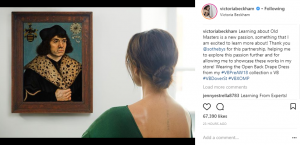victoria-beckham looking at Lucas Cranach the Elder's Portrait (Credit: Instagram)
