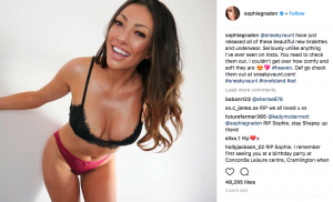 Sophie Gradon's departing post