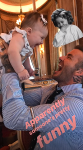 david-beckham with his baby niece Peggy