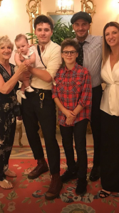 David B with sons Brooklyn and Cruz, his mum, sister and niece 