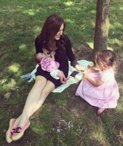 Helen Flanagan's day at the park with daughters Matilda and Delilah