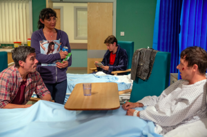 Moira Barton visits Matty in Emmerdale