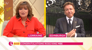 Ross King receiving MBE on Lorraine