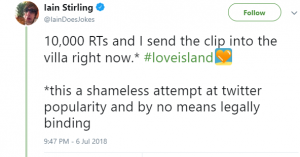 Iain Stirling tweet