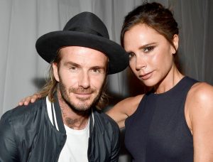 DAvid and Victoria Beckham at the opening of the Ken Paves Salon