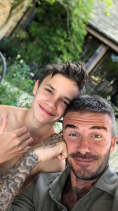 David Beckham and son Romeo Beckham