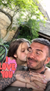David Beckham with daughter Harper