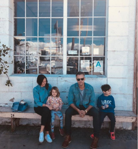 Richard Bacon with his family