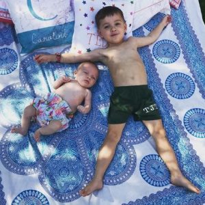 Caroline Thomas with daughter Elsie-Rose and son Teddy
