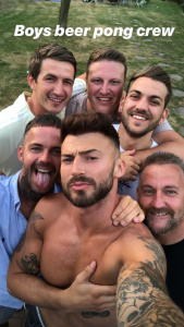 Jake Quickenden with mates on late brother's birthday