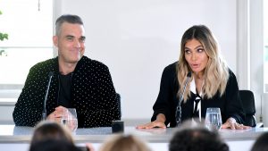 Robbie Williams and Ayda Field at X Factor press conference