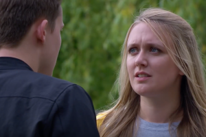 Rebecca White and nephew Lachlan White in Emmerdale