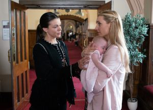 Eva and Kate say goodbye in Coronation Street