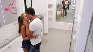 Love Island's Georgia and Sam share a kis