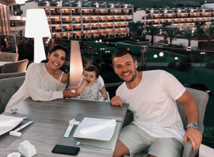 Cara de la Hoyde and Nathan Massey with son Freddie