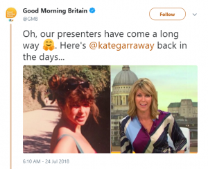 Kate Garraway then and now (Credit: Twitter)