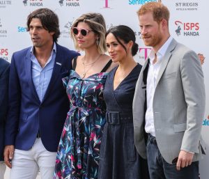 Prince Harry plays in the Sentebale ISPS Handa Polo Cup at the Royal County of Berkshire Polo Club