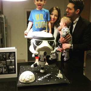 Michael Buble with his wife and kids