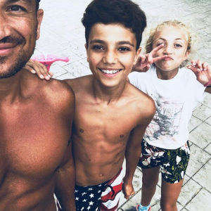 Peter Andre with son Junior and daughter Princess