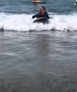 Geri Horner surfing