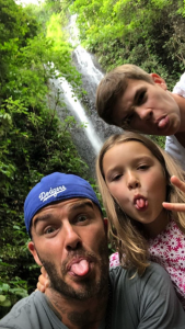David Beckham and his daughter Harper and son romeo