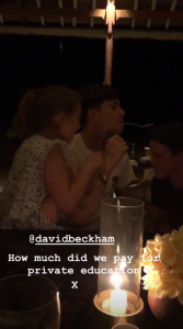 Beckham's on holiday