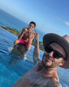 David Beckham with son Romeo