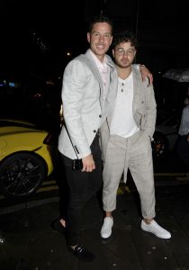 Scott and Adam thomas at their birthday party on Saturday night