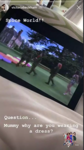 Victoria and Harper Beckham watching Spice World (Credit: Instagram)