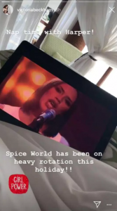 Victoria and Harper Beckham watching Spice World (Credit: Instagram)