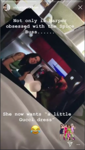 Victoria and Harper Beckham watching Spice World (Credit: Instagram)