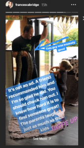 Frankie Bridge at son's birthday party (Credit: Instagram)