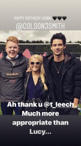 Lucy Fallon, boyfriend tom and Colson SMith