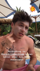 Brooklyn Beckham on holiday